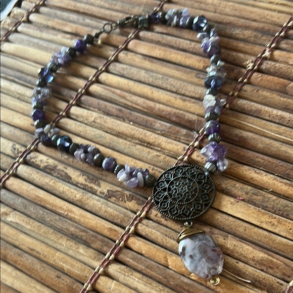 Handmade Jewelry - 💜Purple Handcrafted Lepidolite Pendant Necklace